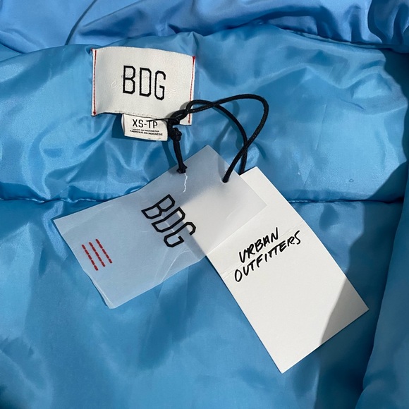 NWT BDG URBAN OUTFITTERS PUFFER JACKET ISLA LIGHTWEIGHT FUNNEL NECK  BLUE XS - Picture 5 of 7